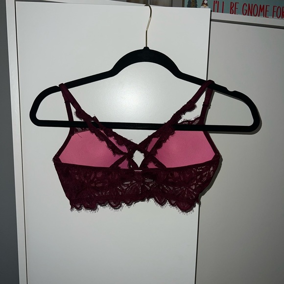 Victoria Secret Maroon Crossed Back Push Up Bra, Size 34C - Picture 2 of 2